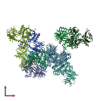 PDB entry 2iir coloured by chain, front view.