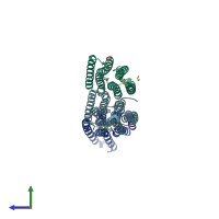 PDB entry 2iiu coloured by chain, side view.