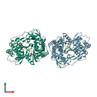 PDB entry 2ijn coloured by chain, front view.