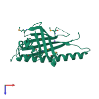 PDB entry 2il5 coloured by chain, top view.