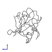 Interleukin-1 alpha in PDB entry 2ila, assembly 1, side view.