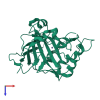 PDB entry 2ili coloured by chain, top view.