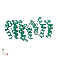 PDB entry 2ilr coloured by chain, front view.