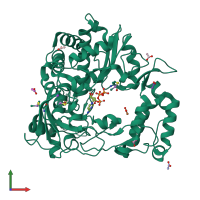 PDB entry 2im0 coloured by chain, front view.