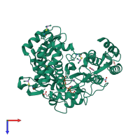 PDB entry 2im3 coloured by chain, top view.