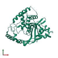 PDB entry 2im9 coloured by chain, front view.