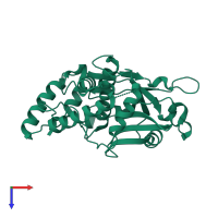 PDB entry 2im9 coloured by chain, top view.