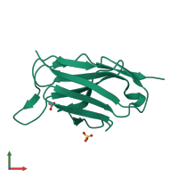 PDB entry 2imm coloured by chain, front view.