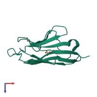 PDB entry 2imm coloured by chain, top view.