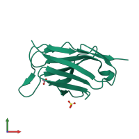 PDB entry 2imn coloured by chain, front view.