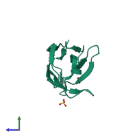 PDB entry 2imn coloured by chain, side view.