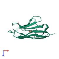 PDB entry 2imn coloured by chain, top view.