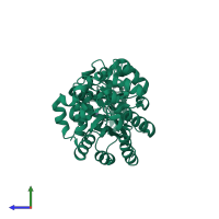 PDB entry 2imr coloured by chain, side view.