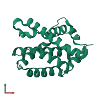 PDB entry 2imt coloured by chain, front view.