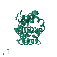 PDB entry 2imt coloured by chain, side view.