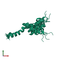 PDB entry 2imu coloured by chain, ensemble of 13 models, front view.
