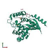 PDB entry 2in3 coloured by chain, front view.