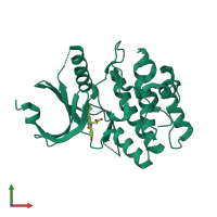 PDB entry 2in6 coloured by chain, front view.