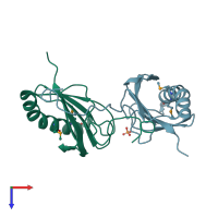 PDB entry 2inw coloured by chain, top view.