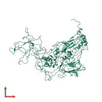 PDB entry 2iny coloured by chain, front view.