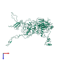 PDB entry 2iny coloured by chain, top view.