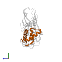 Histone H3.2 in PDB entry 2io5, assembly 1, side view.