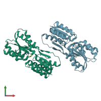 PDB entry 2ioy coloured by chain, front view.