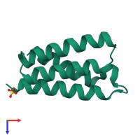 PDB entry 2ip6 coloured by chain, top view.