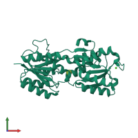 PDB entry 2ipl coloured by chain, front view.