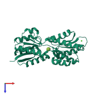 PDB entry 2ipl coloured by chain, top view.
