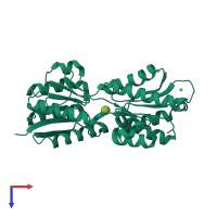 PDB entry 2ipm coloured by chain, top view.