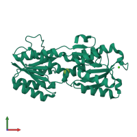 PDB entry 2ipn coloured by chain, front view.