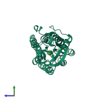 PDB entry 2ipn coloured by chain, side view.