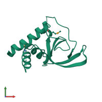 PDB entry 2ipq coloured by chain, front view.