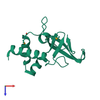 PDB entry 2ipq coloured by chain, top view.