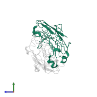Ig-like domain-containing protein in PDB entry 2ipt, assembly 1, side view.