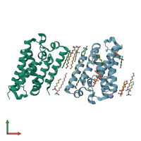 PDB entry 2irv coloured by chain, front view.