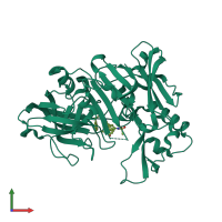 PDB entry 2irz coloured by chain, front view.
