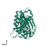 Epidermal growth factor receptor in PDB entry 2itq, assembly 1, side view.