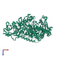 PDB entry 2iuj coloured by chain, top view.