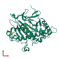 PDB entry 2ivj coloured by chain, front view.