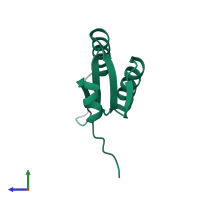 PDB entry 2ivy coloured by chain, side view.