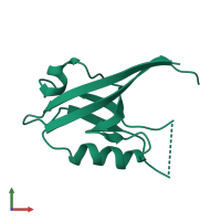 PDB entry 2iwn coloured by chain, front view.