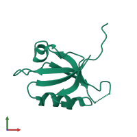 PDB entry 2iwq coloured by chain, front view.