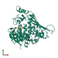 PDB entry 2ixa coloured by chain, front view.