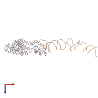 PDB entry 2iy3 coloured by chain, top view.