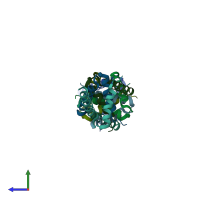 PDB entry 2izy coloured by chain, side view.