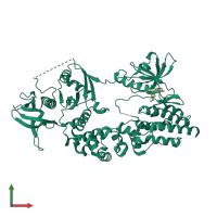 PDB entry 2j0j coloured by chain, front view.