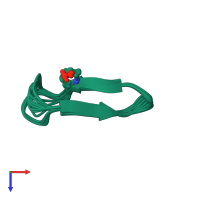 PDB entry 2j15 coloured by chain, ensemble of 21 models, top view.