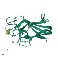PDB entry 2j1a coloured by chain, top view.